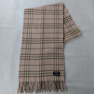 Burberry Pink Plaid Wool Scarf